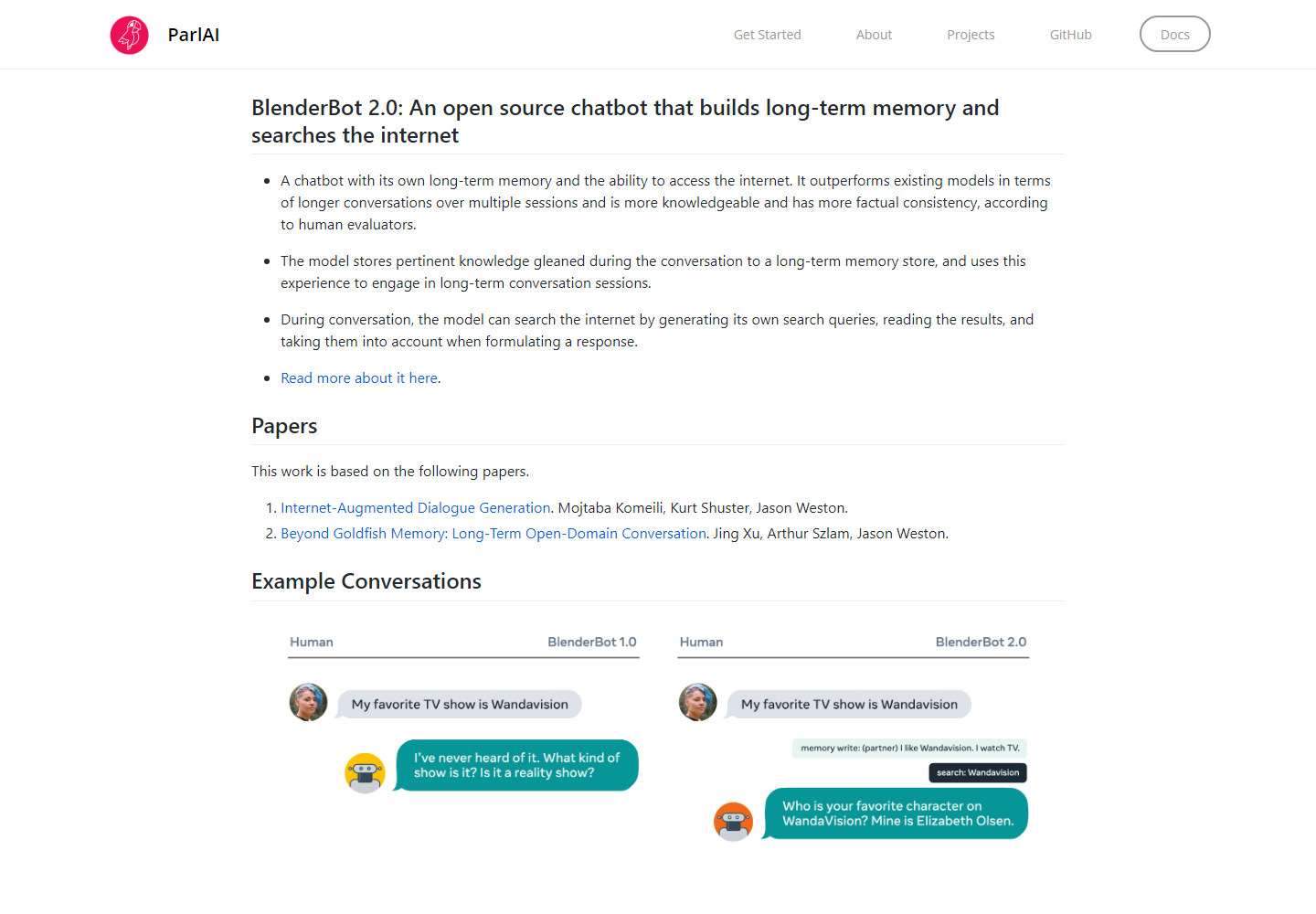 Blenderbot2 homepage