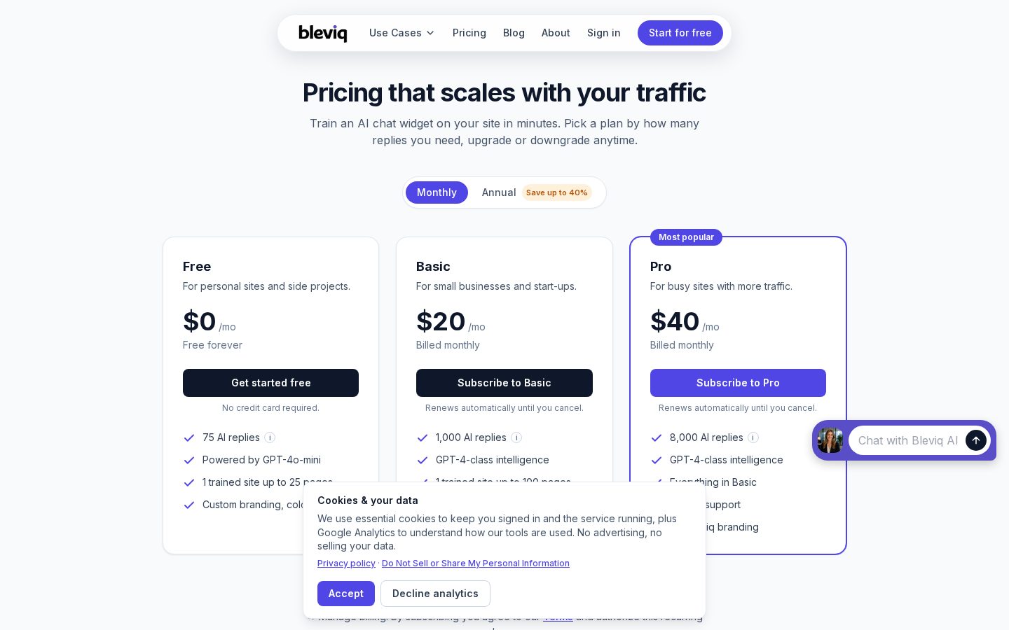 Bleviq Pricing