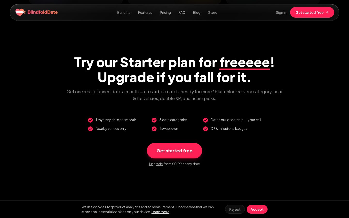 BlindfoldDate Pricing