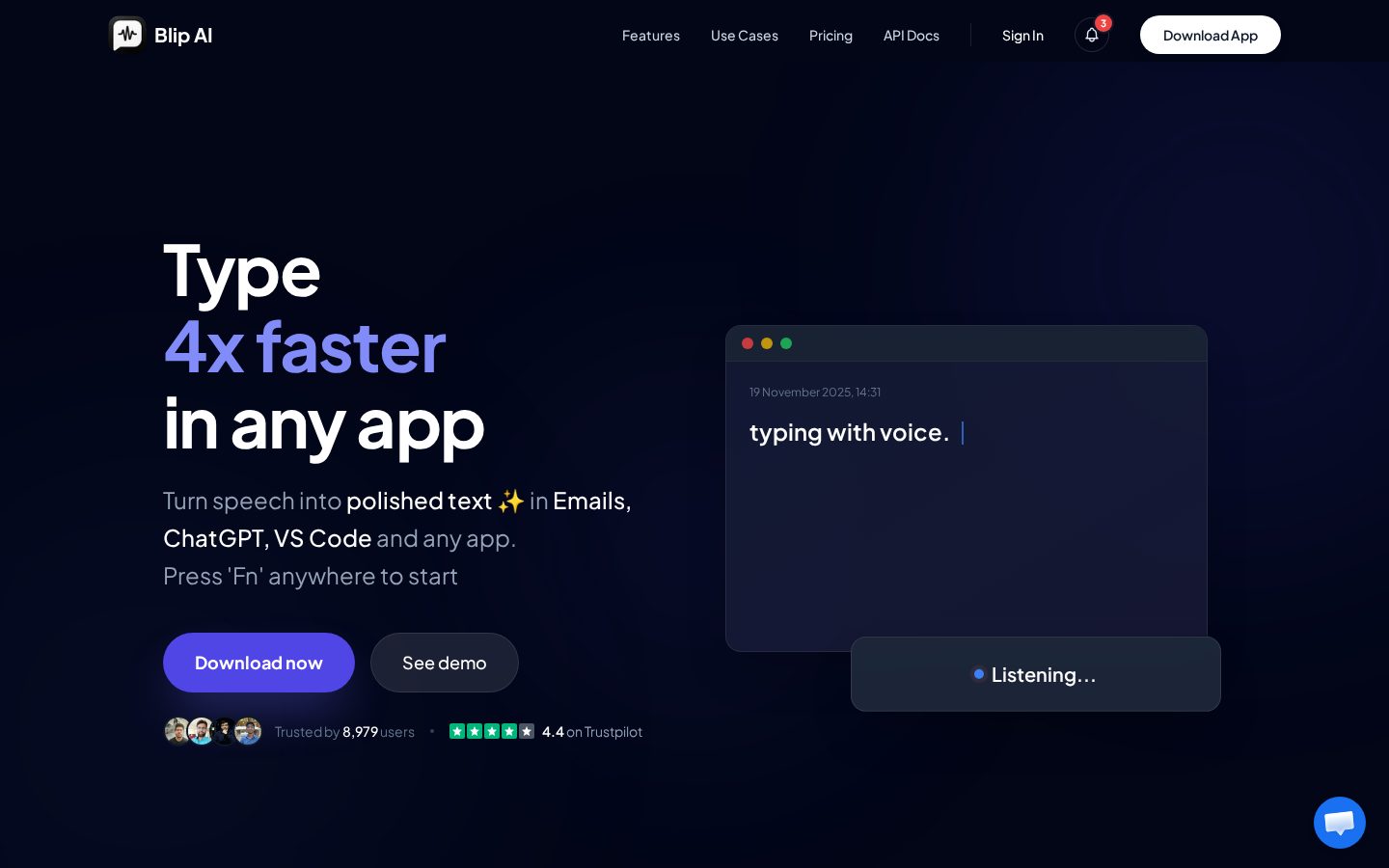 Blip AI Homepage