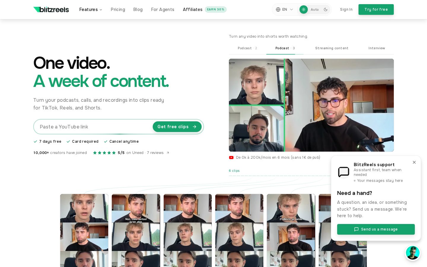 BlitzReels Homepage