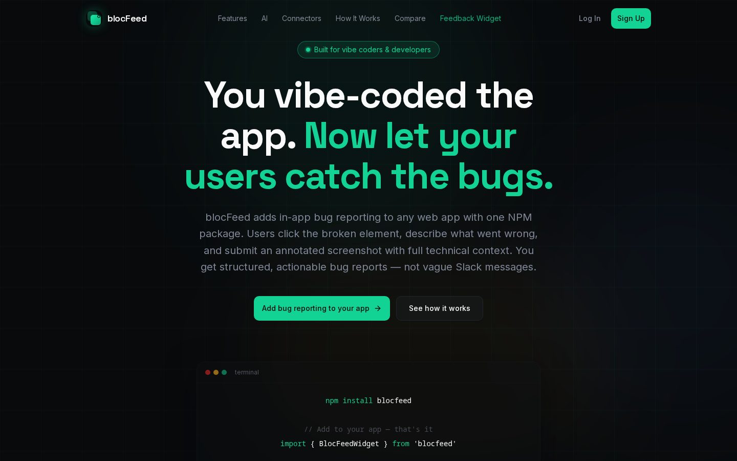 Blocfeed Homepage
