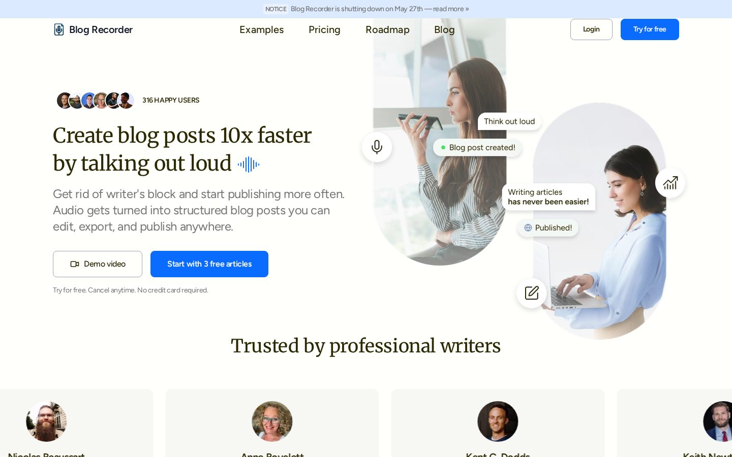 Blog Recorder Homepage