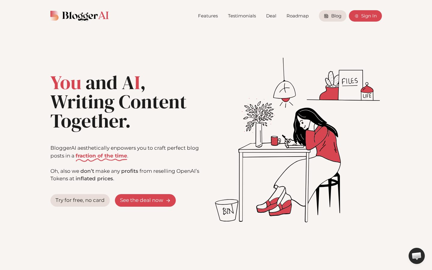 BloggerAI Homepage