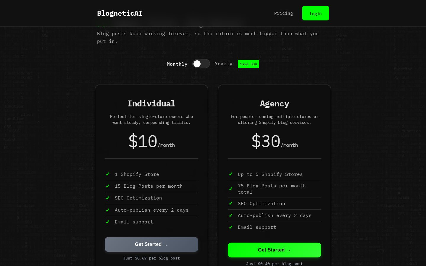 BlogneticAI Pricing