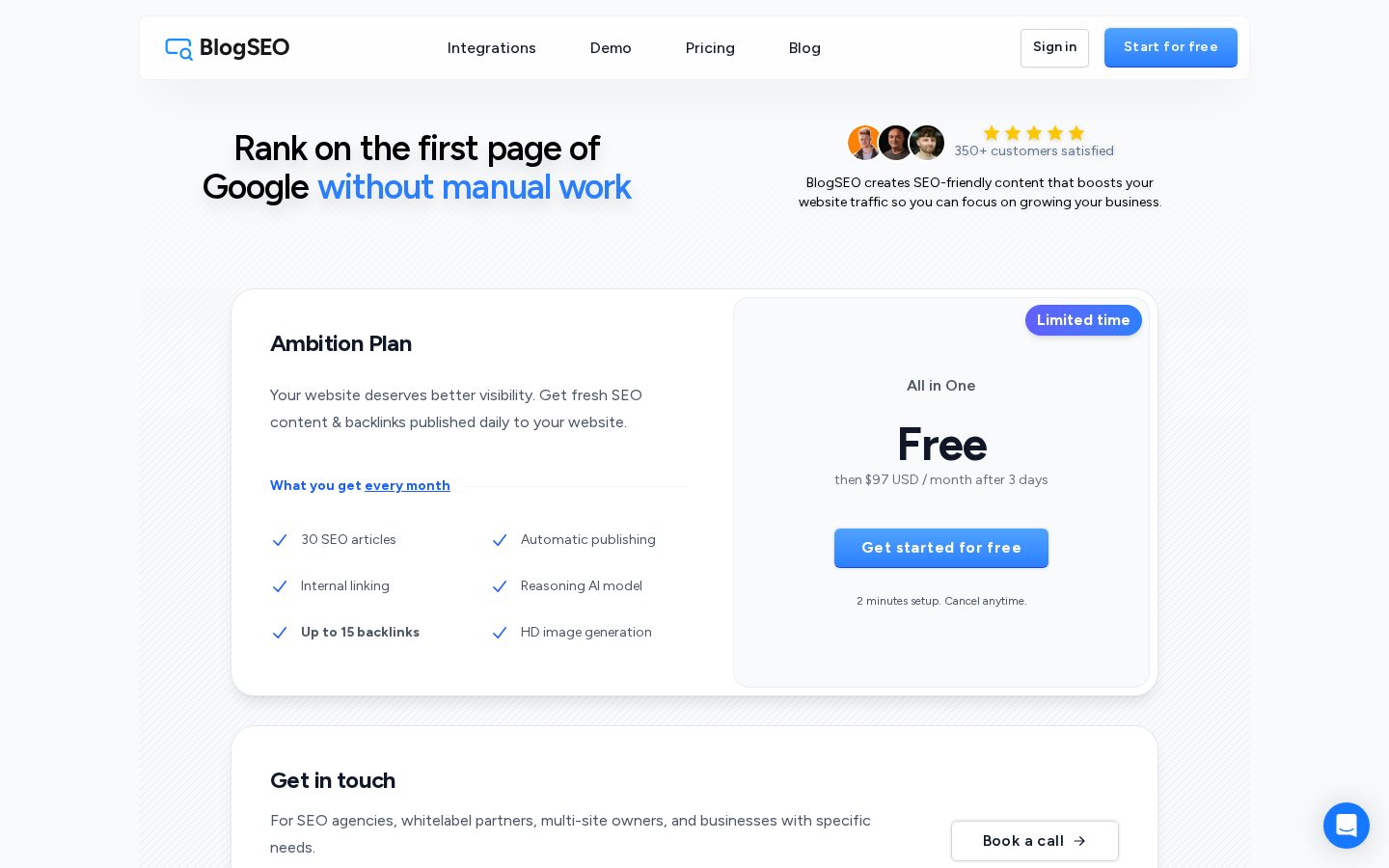 BlogSEO Pricing