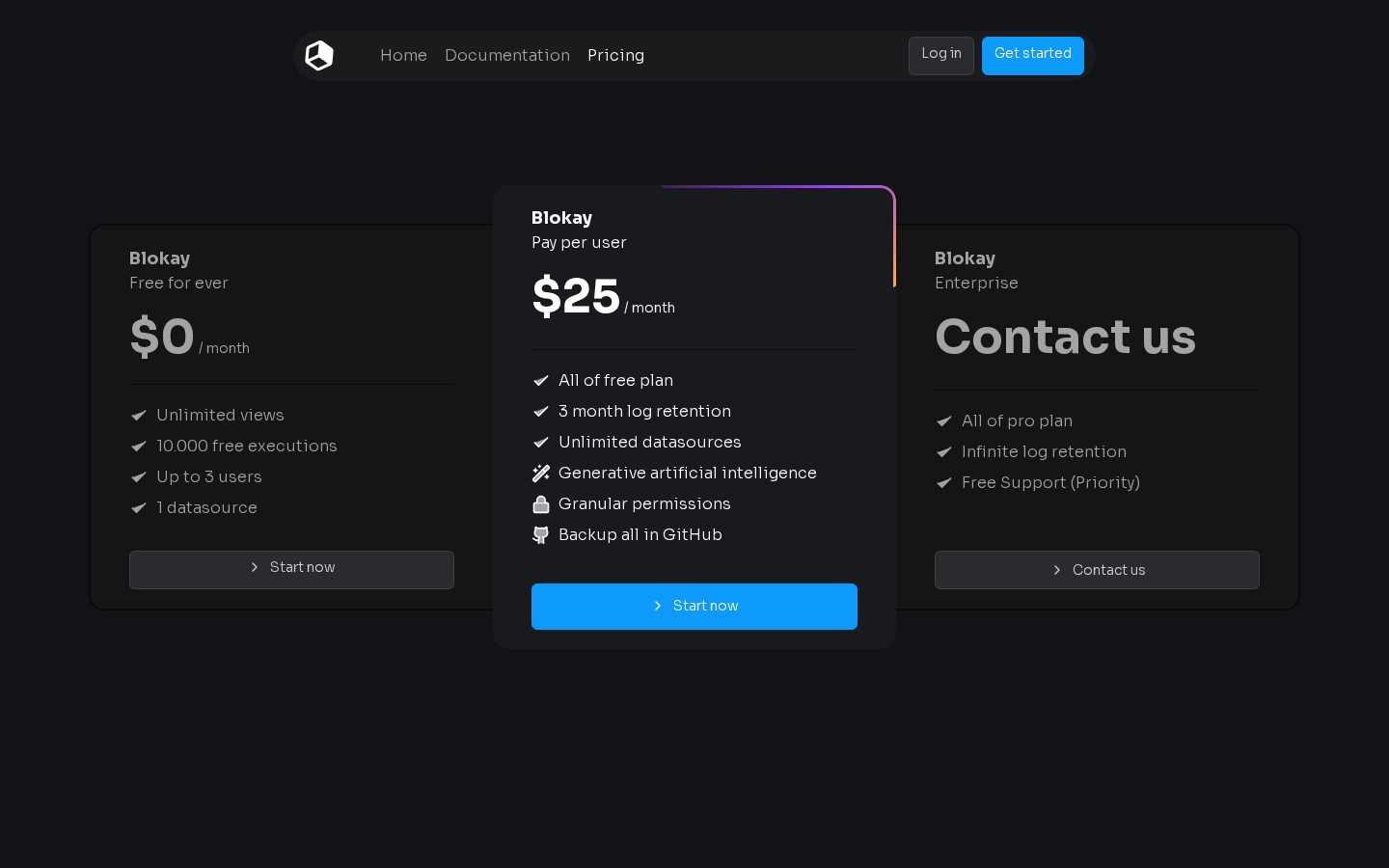 Blokay Pricing