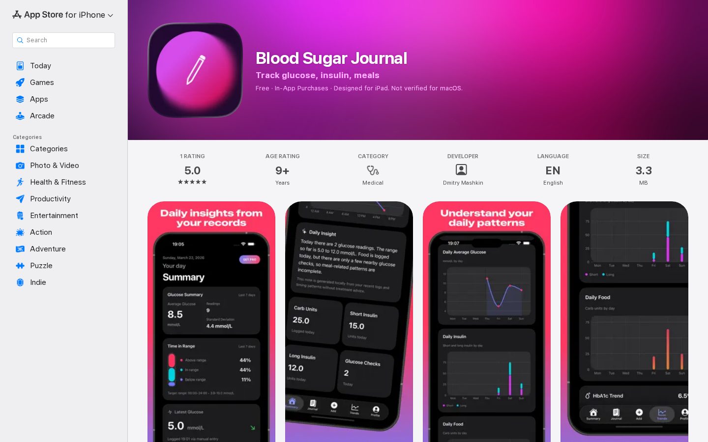 Blood Sugar Journal Homepage