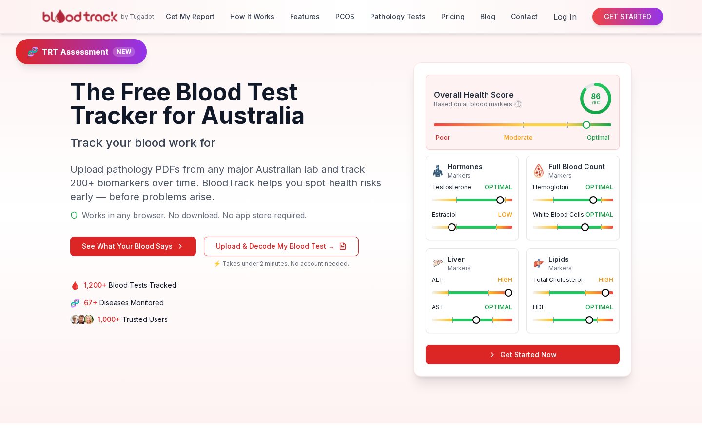 Blood Track Homepage