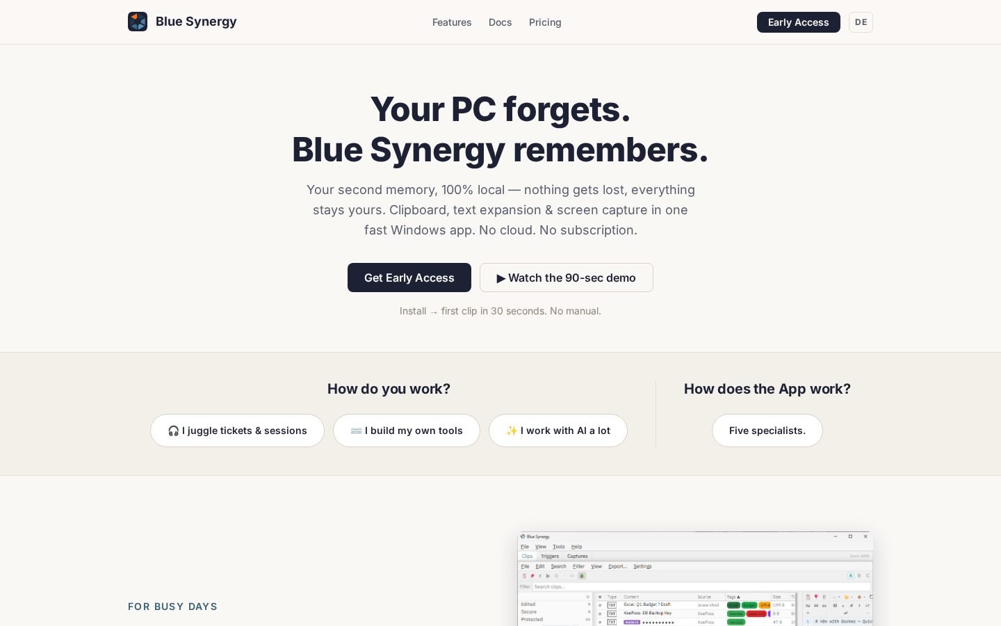Blue Synergy Homepage