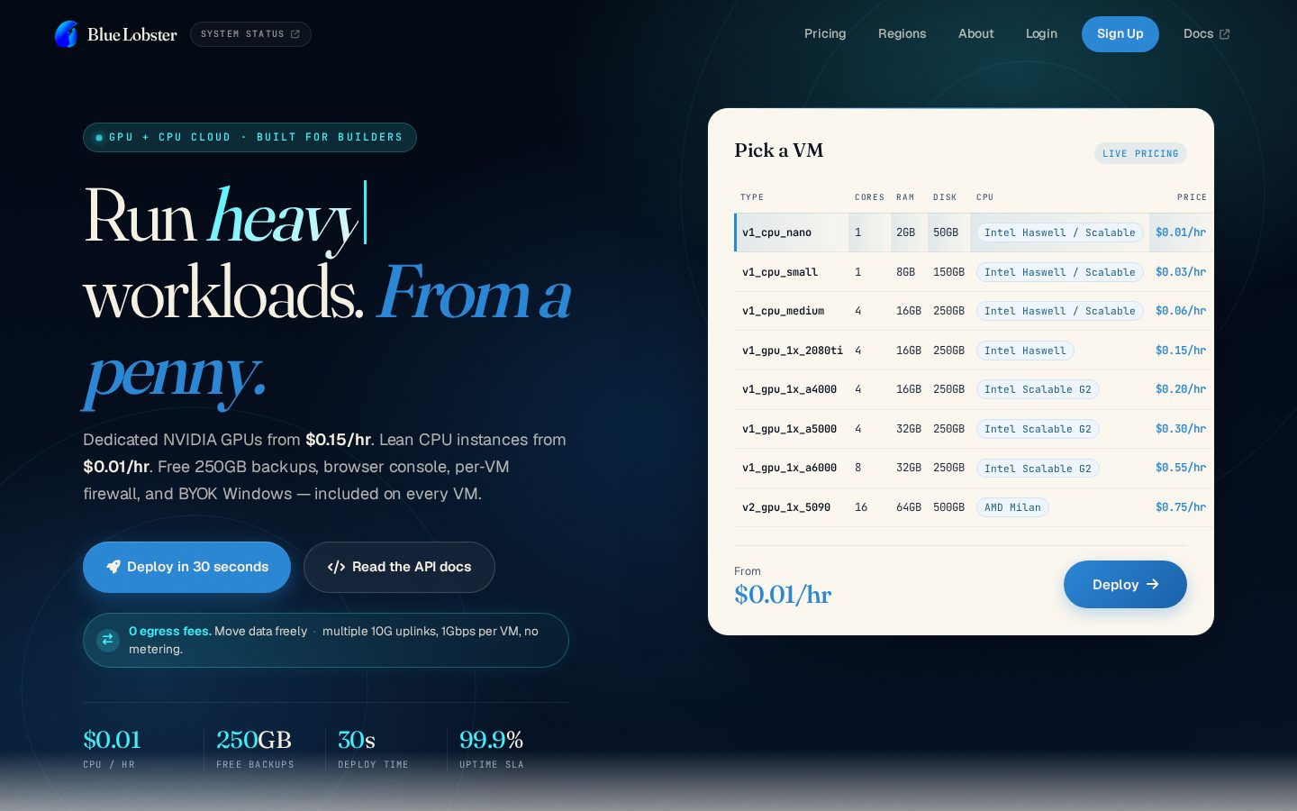 bluelobster.ai Homepage