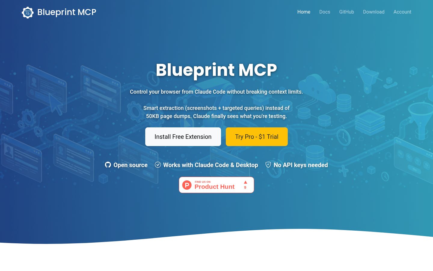 Blueprint MCP for Chrome Homepage