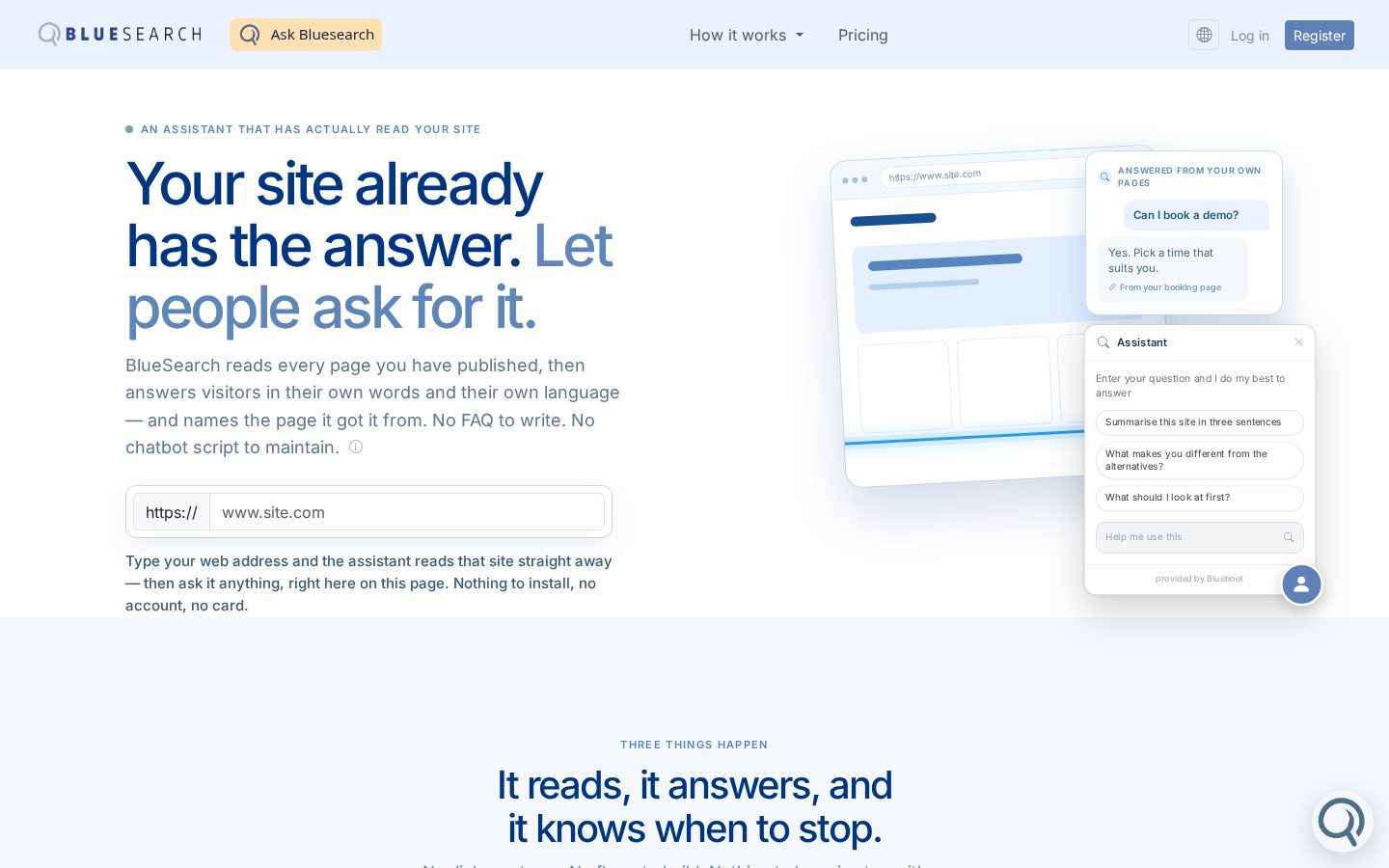 BlueSearch Homepage