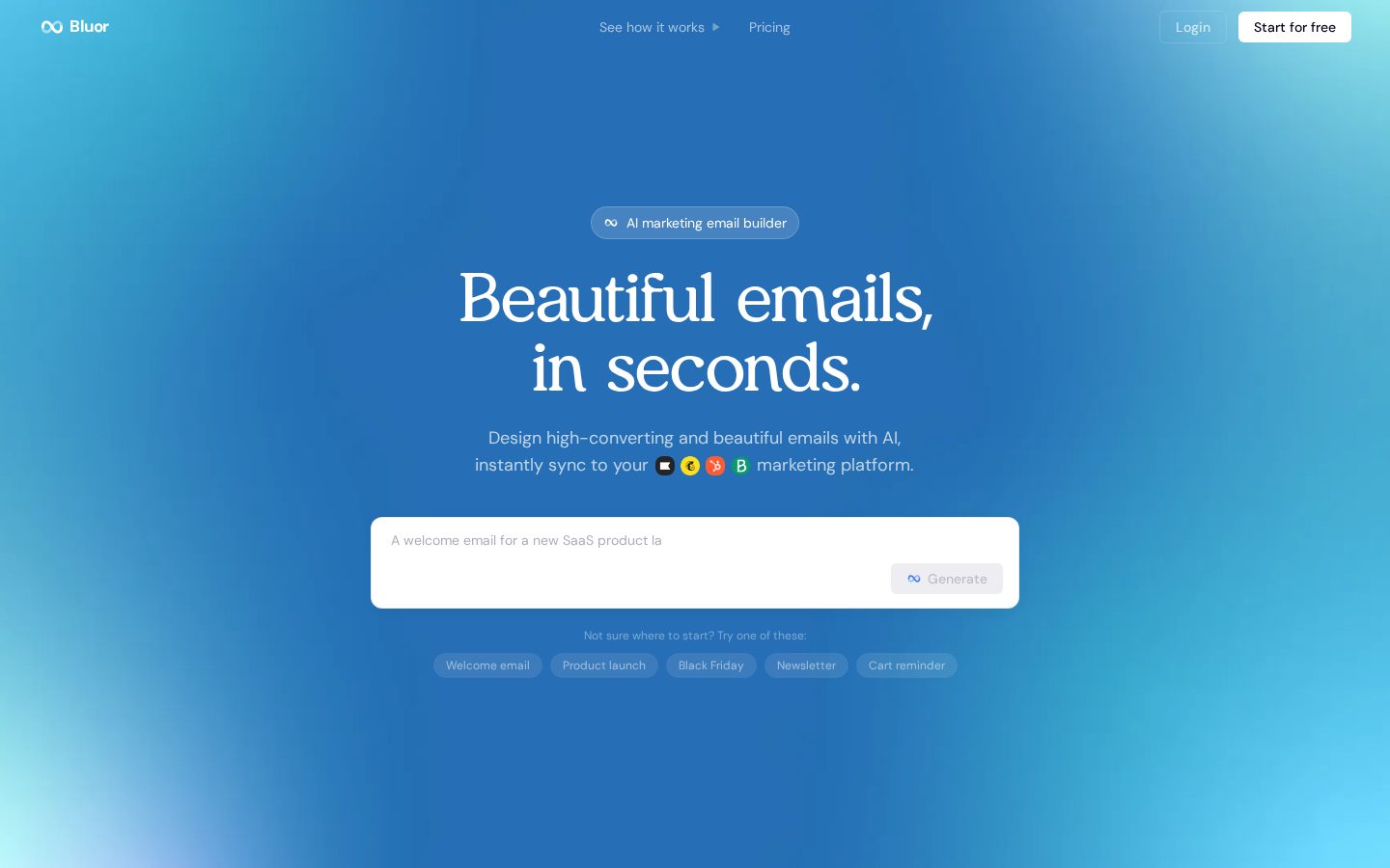 Bluor Homepage
