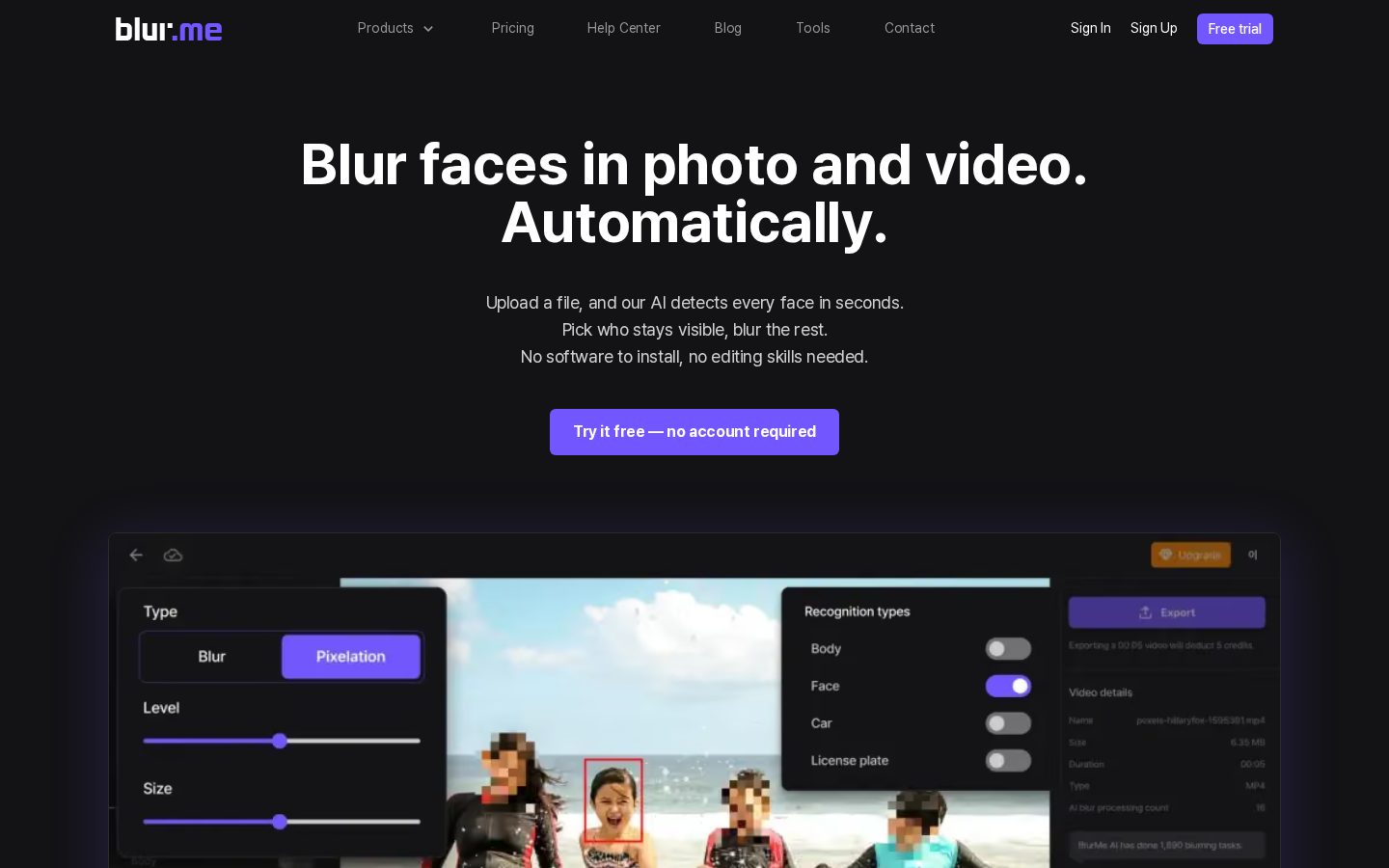 BlurMe Homepage