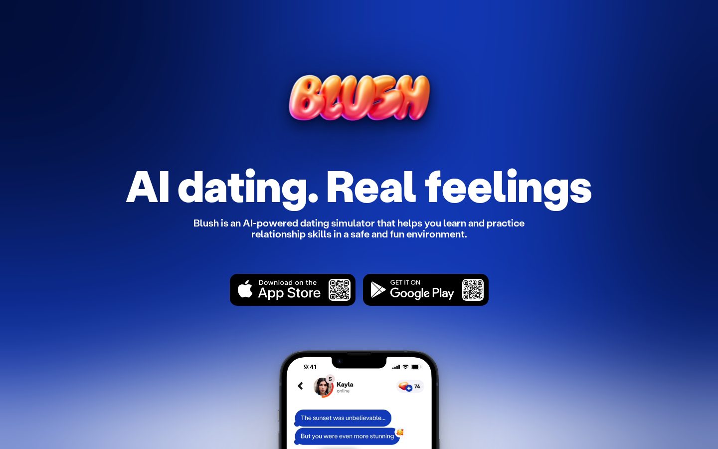 Blush AI Homepage