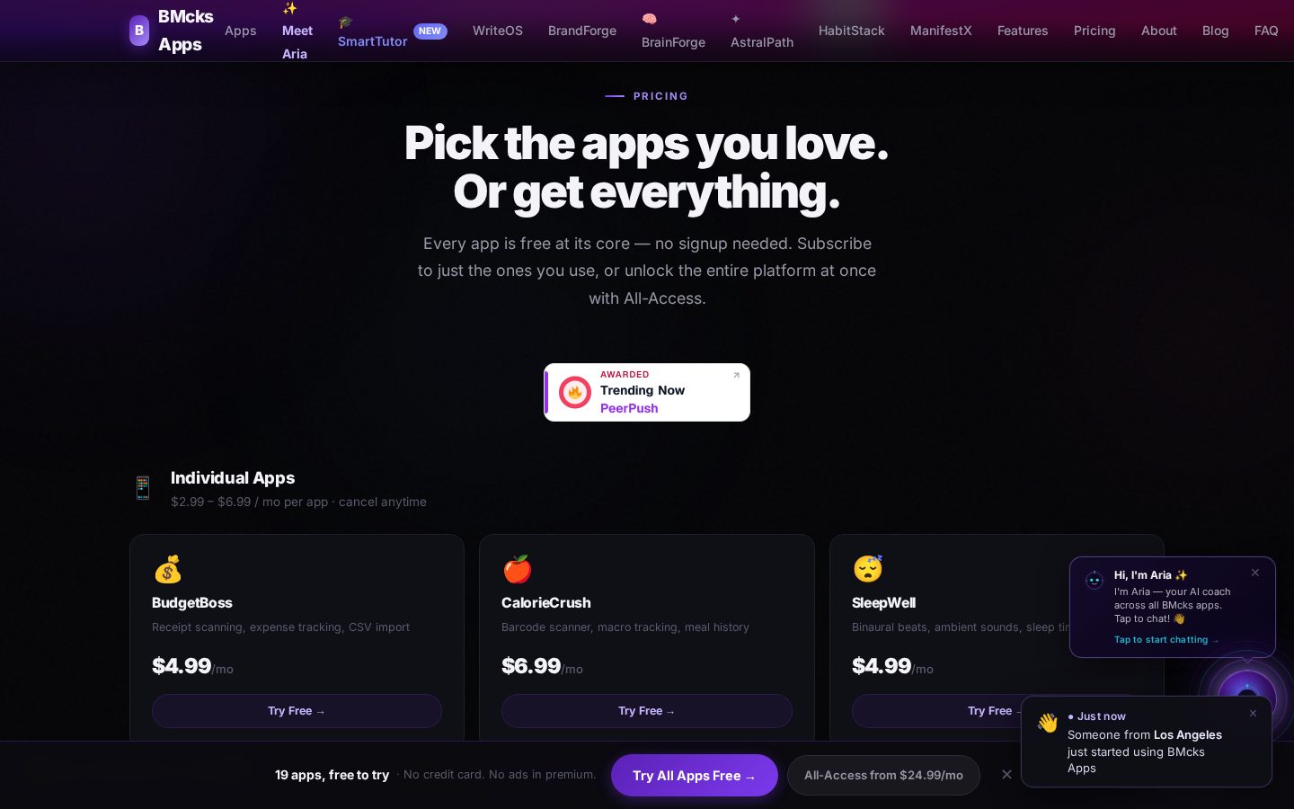 BMcks Apps Pricing
