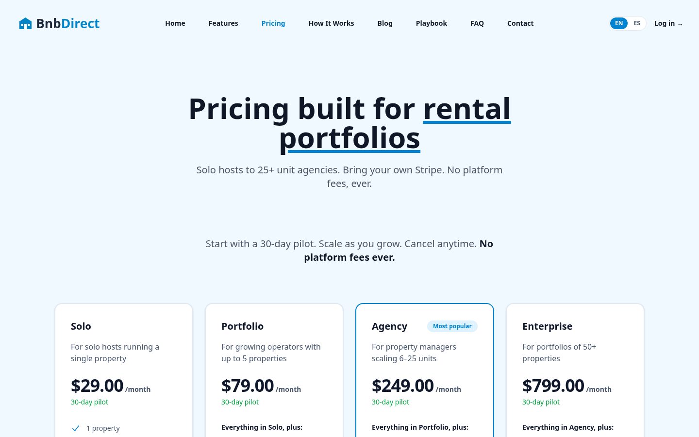 BnbDirect Pricing