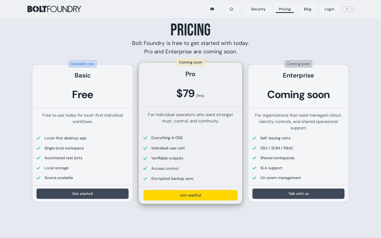 Bolt Foundry Pricing