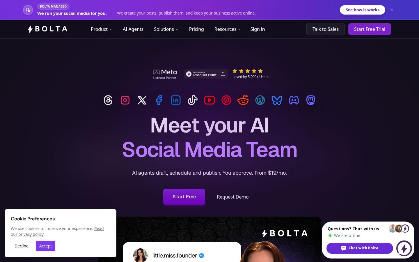 Bolta Homepage