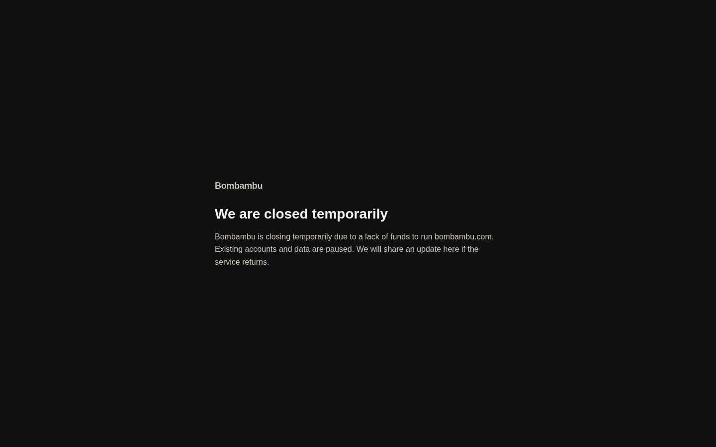 Bombambu Homepage