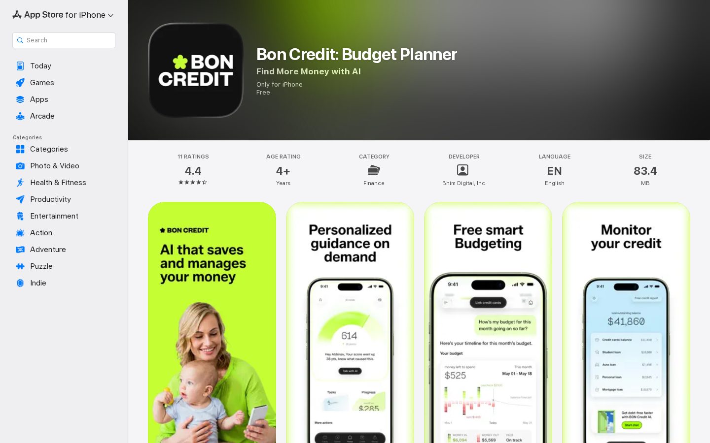 BON Credit Homepage