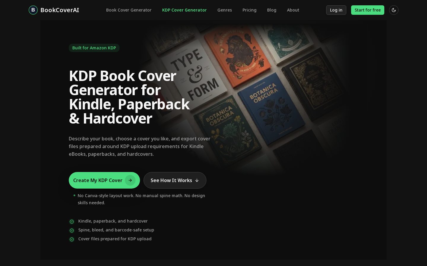 BookCoverAI Homepage