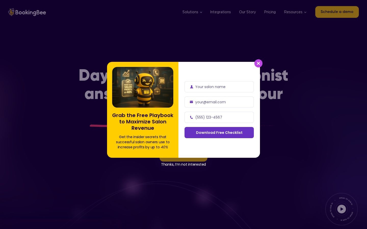 BookingBee.ai Homepage