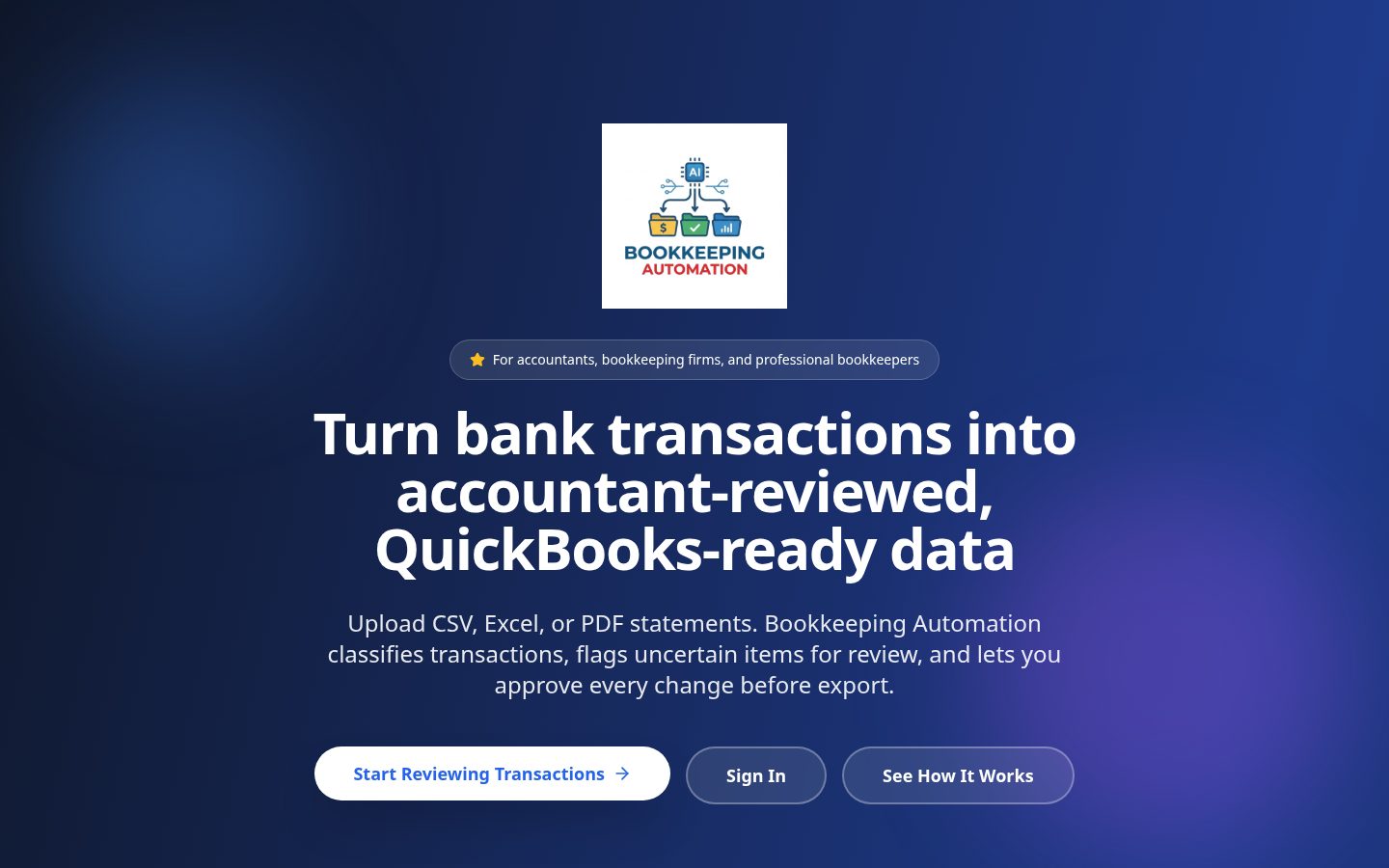 BookkeepingAutomation.ai Homepage