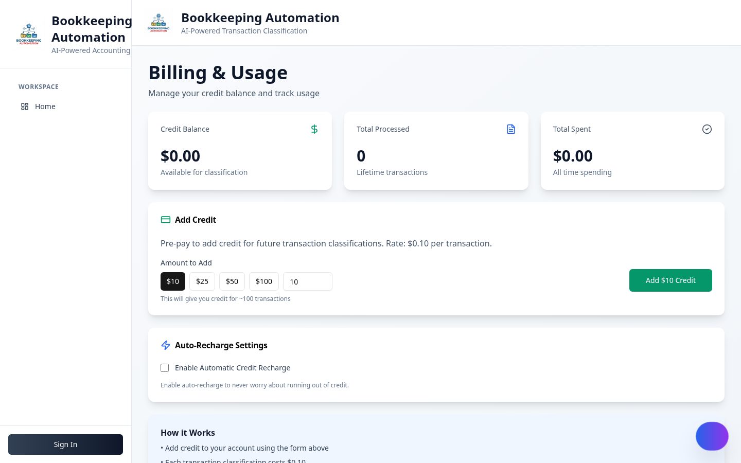 BookkeepingAutomation.ai Pricing
