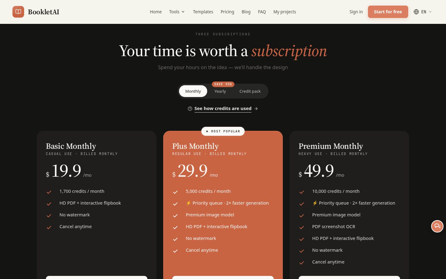 Booklet AI Pricing