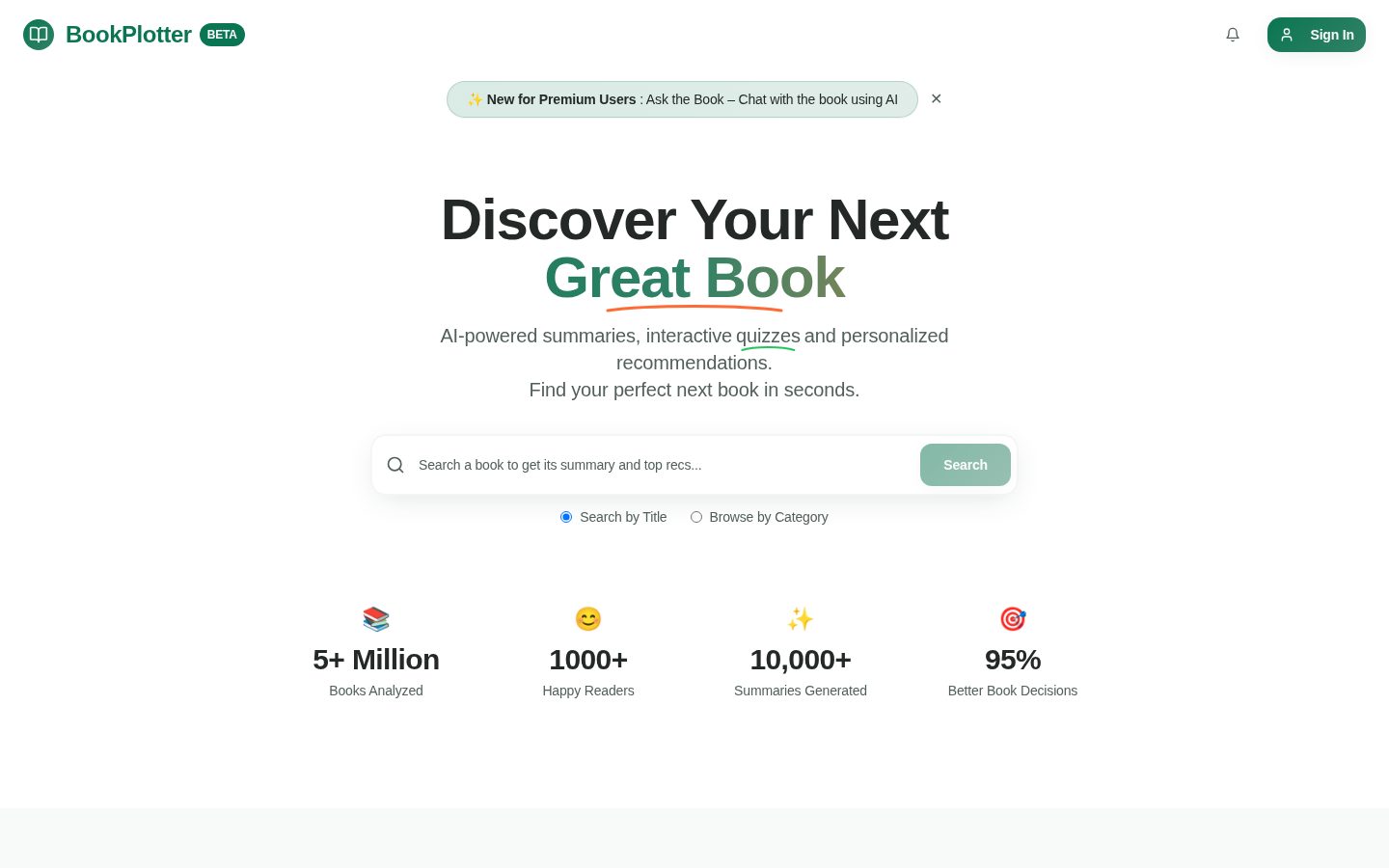 BookPlotter Homepage