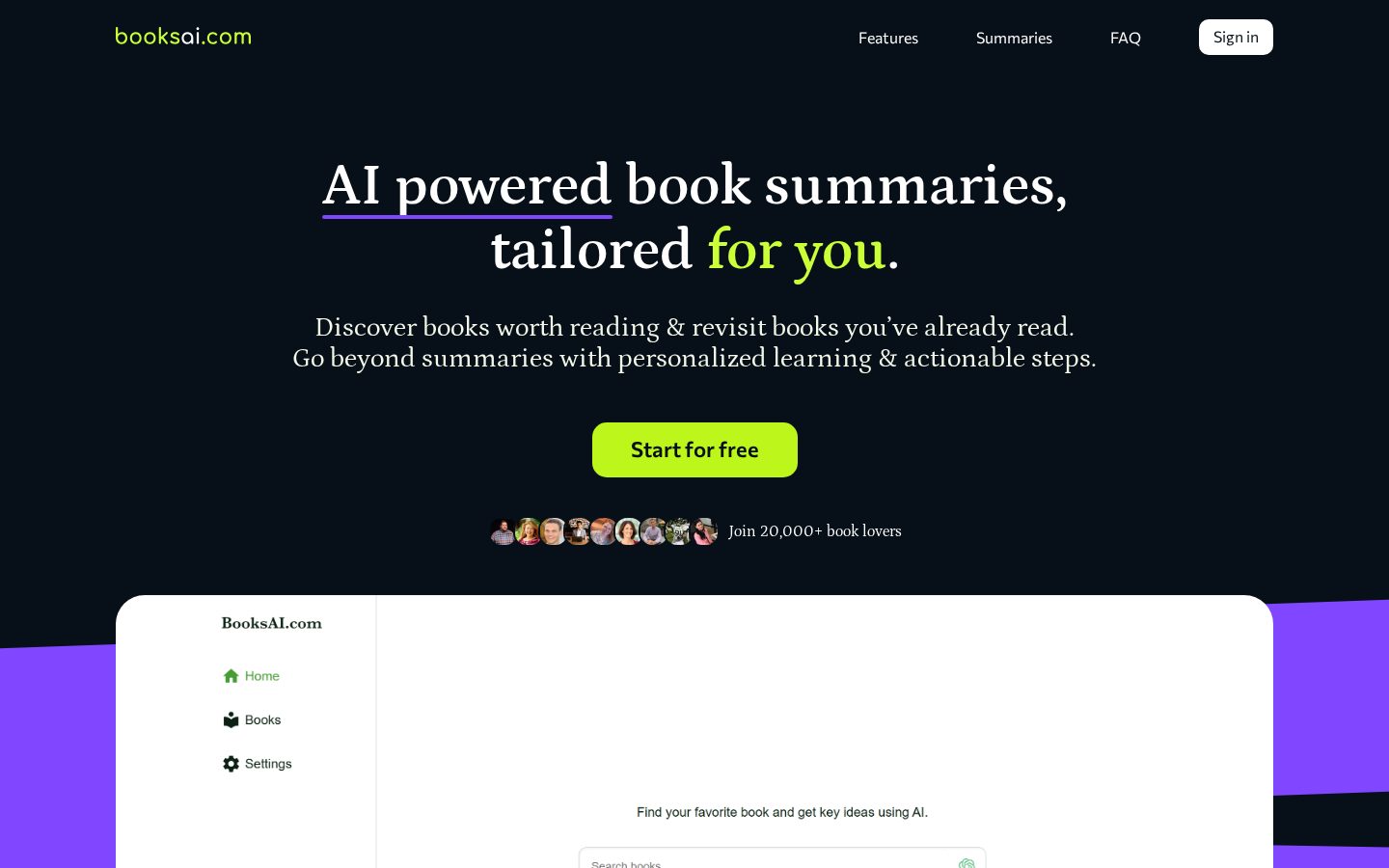 Books AI Homepage