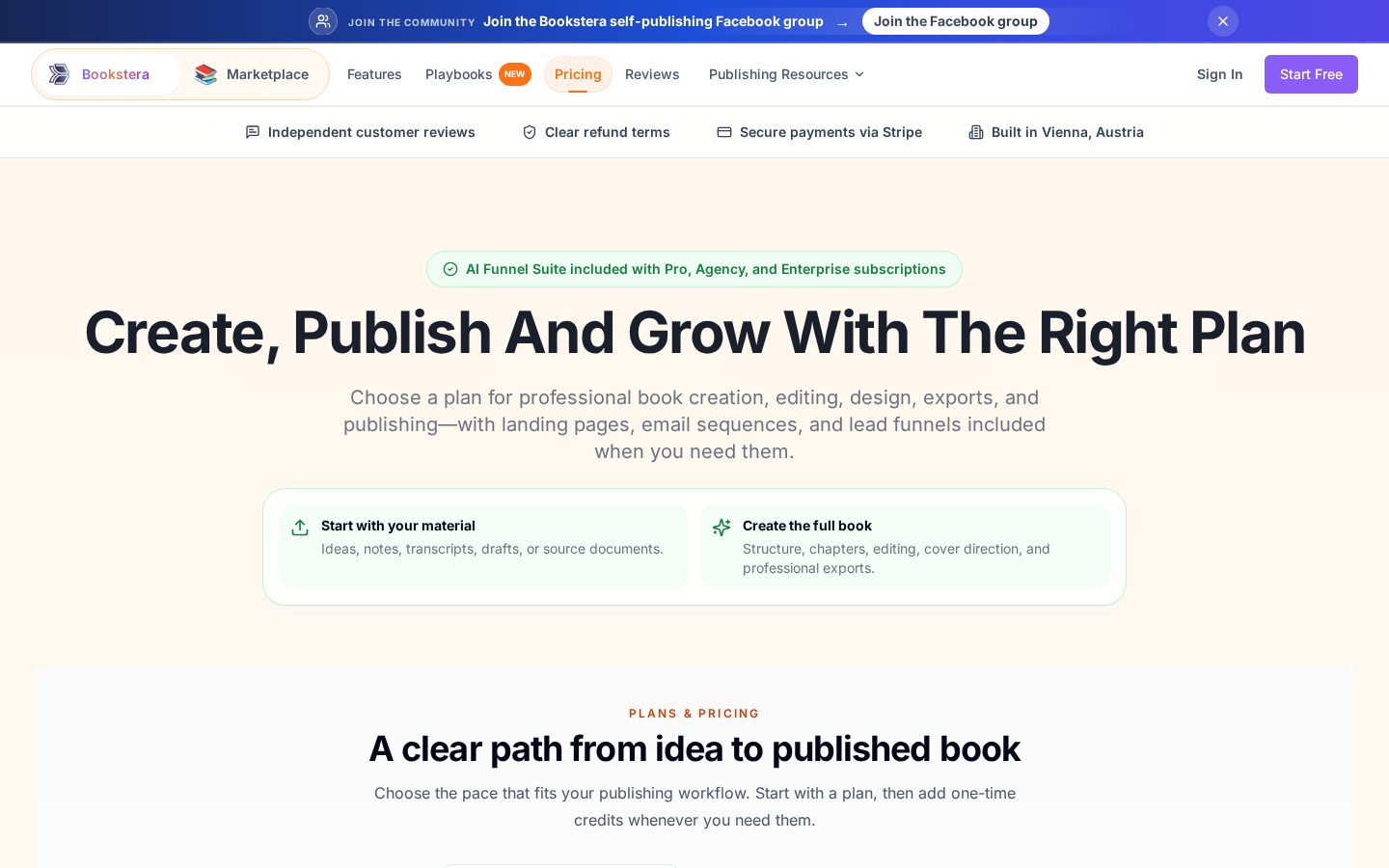 Bookstera Pricing