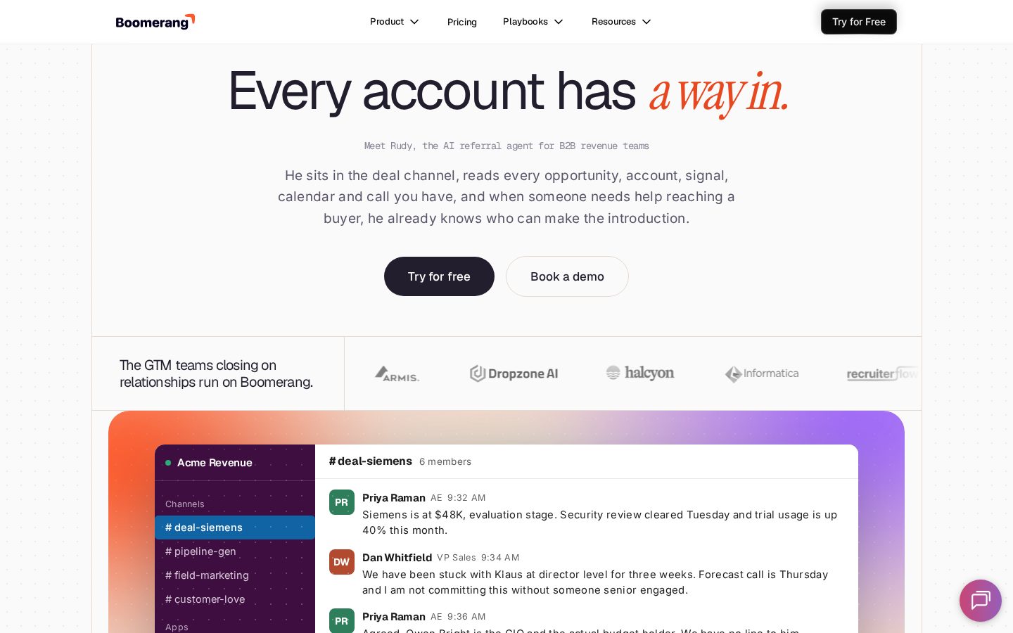 BoomerangAI Homepage