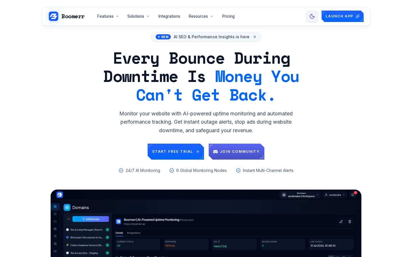 Boomerr AI Homepage