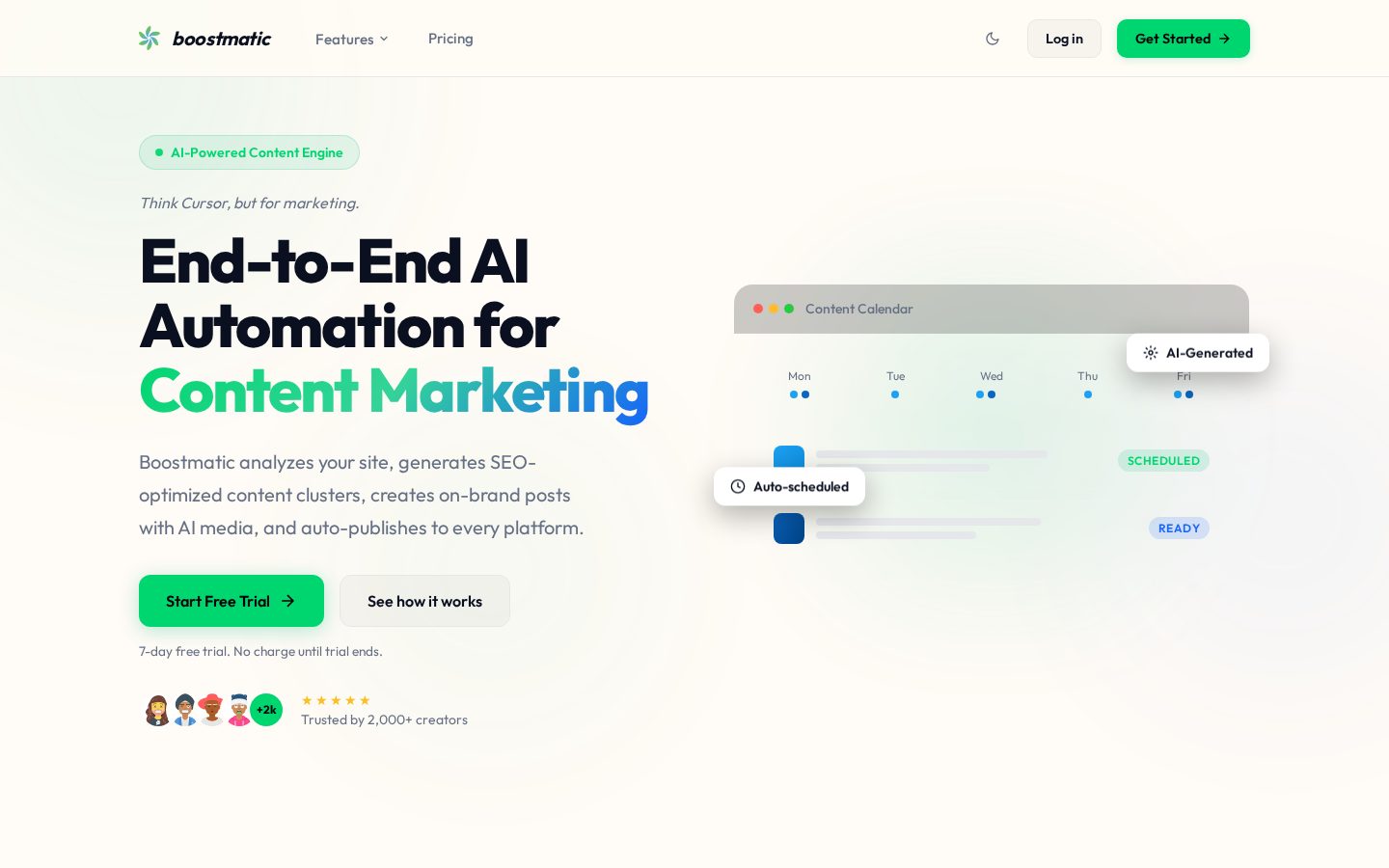 Boostmatic Homepage