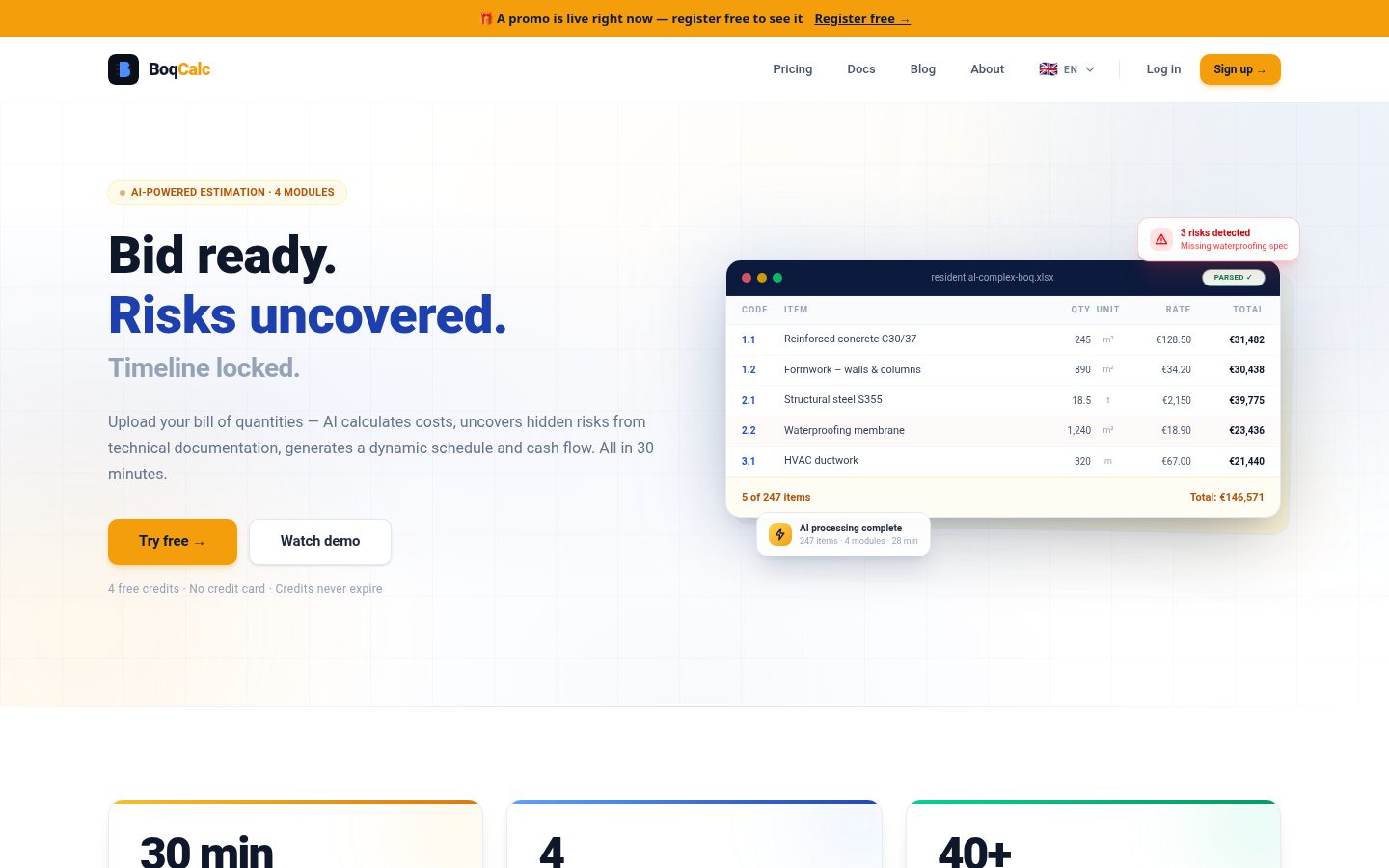 BoqCalc Homepage