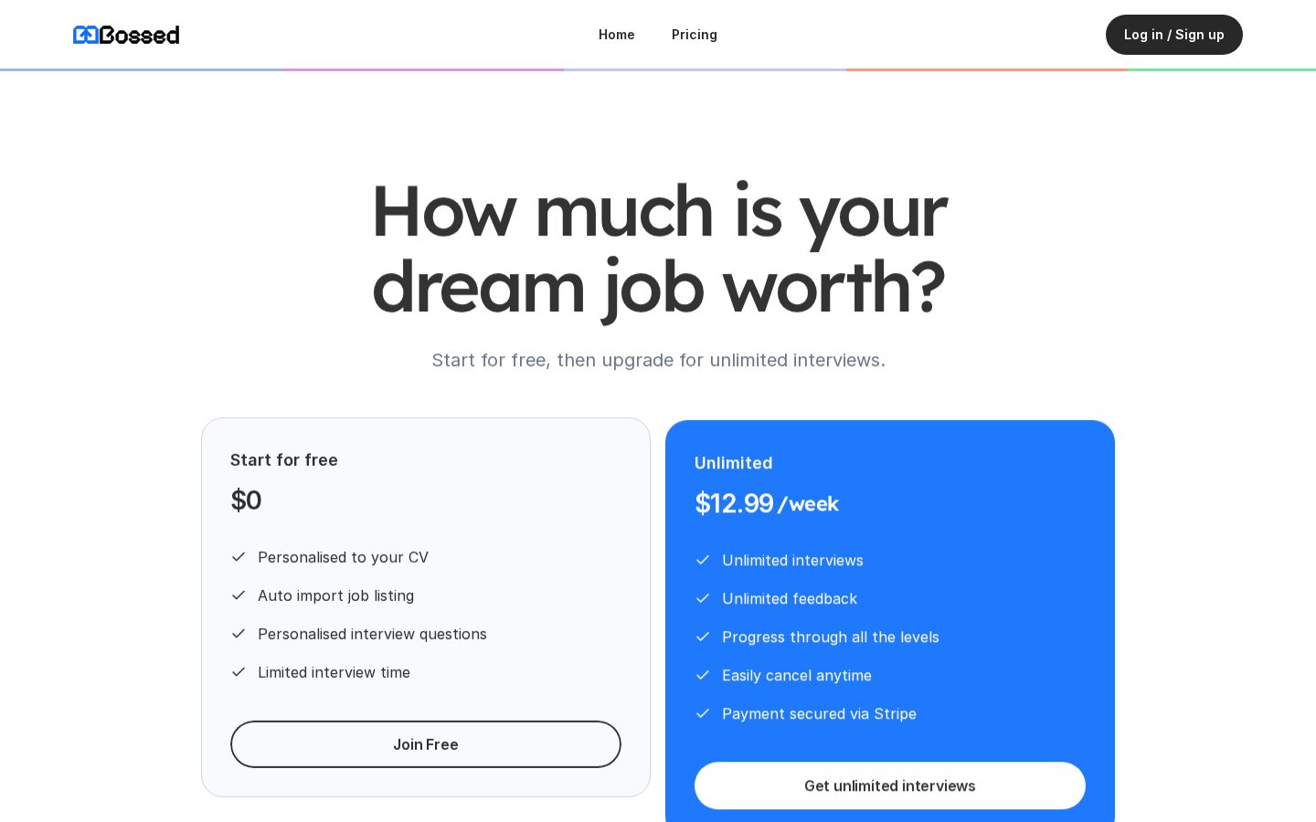Bossed AI Pricing