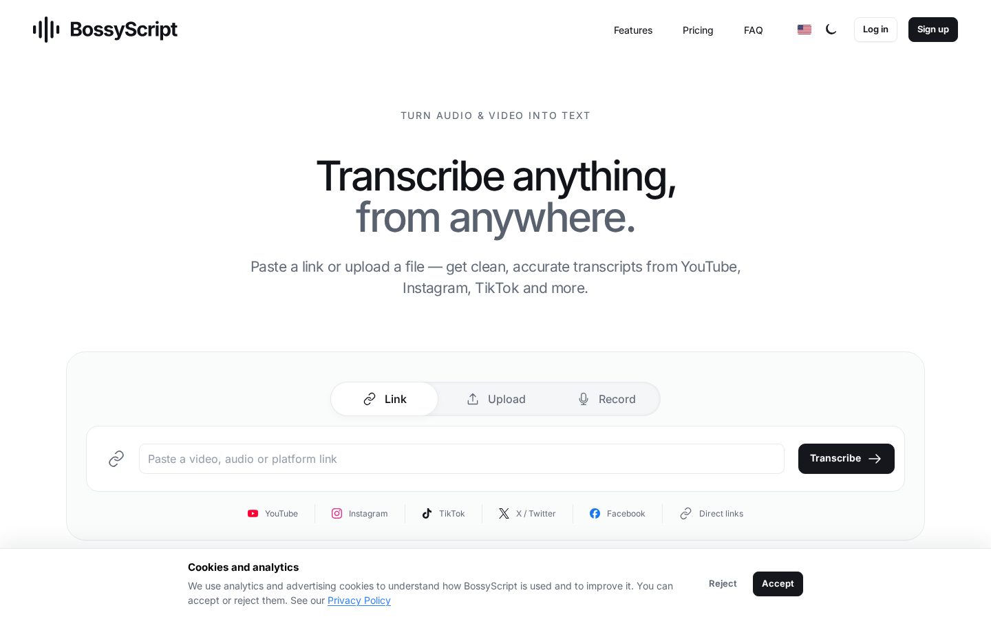 Bossy Script Homepage
