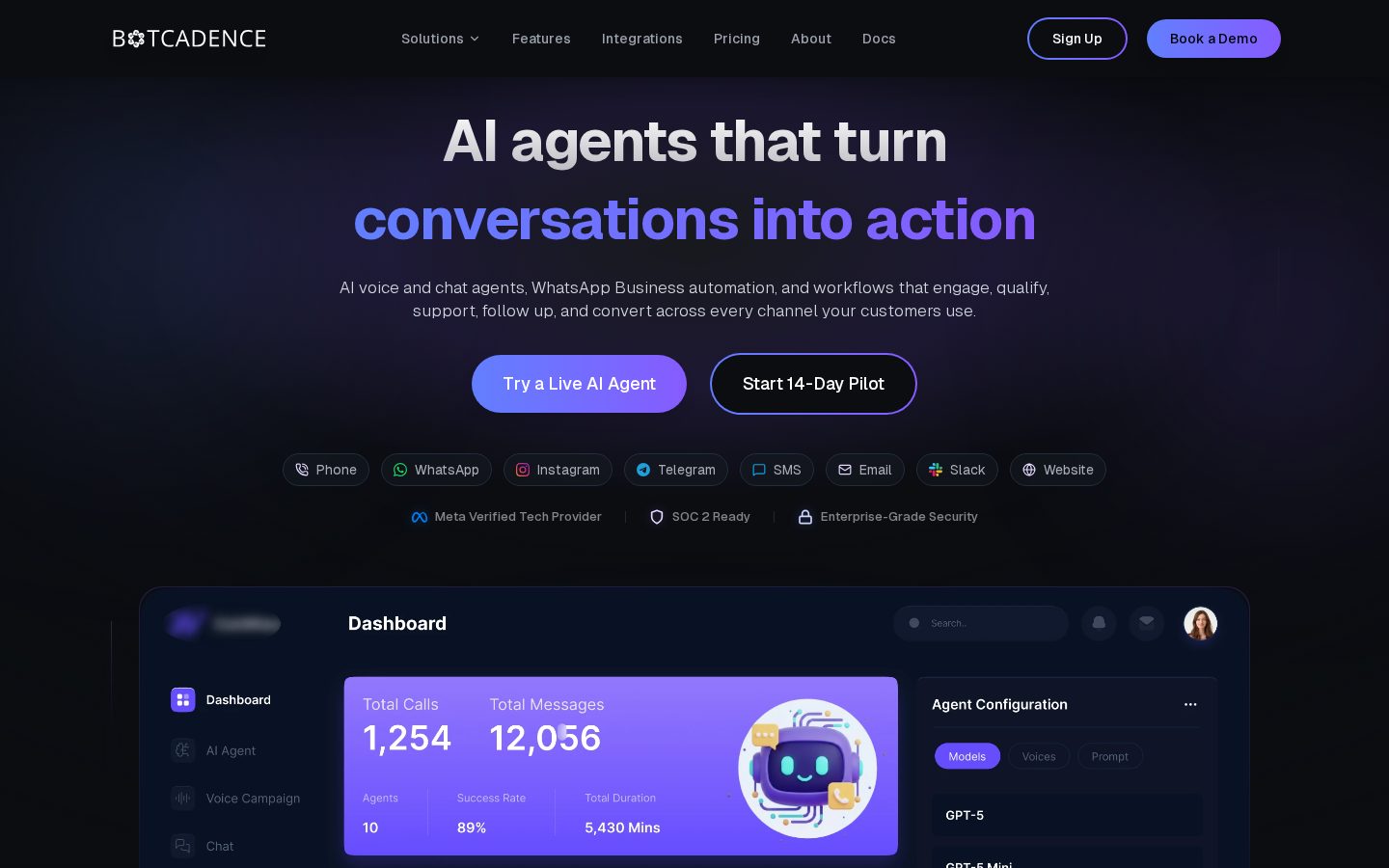 Botcadence Homepage