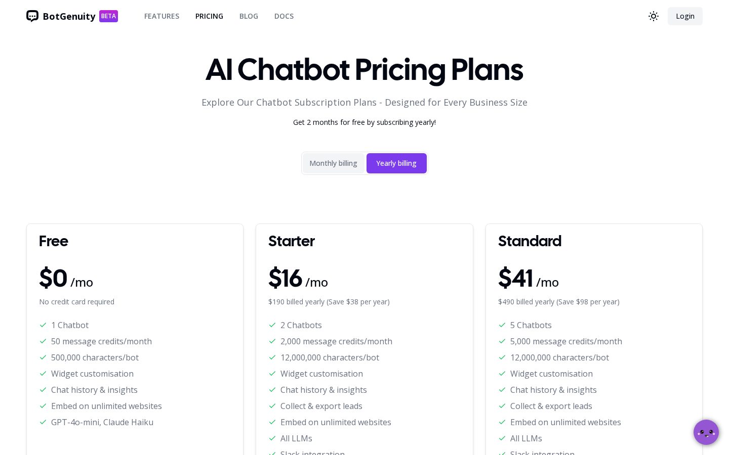Botgenuity Pricing