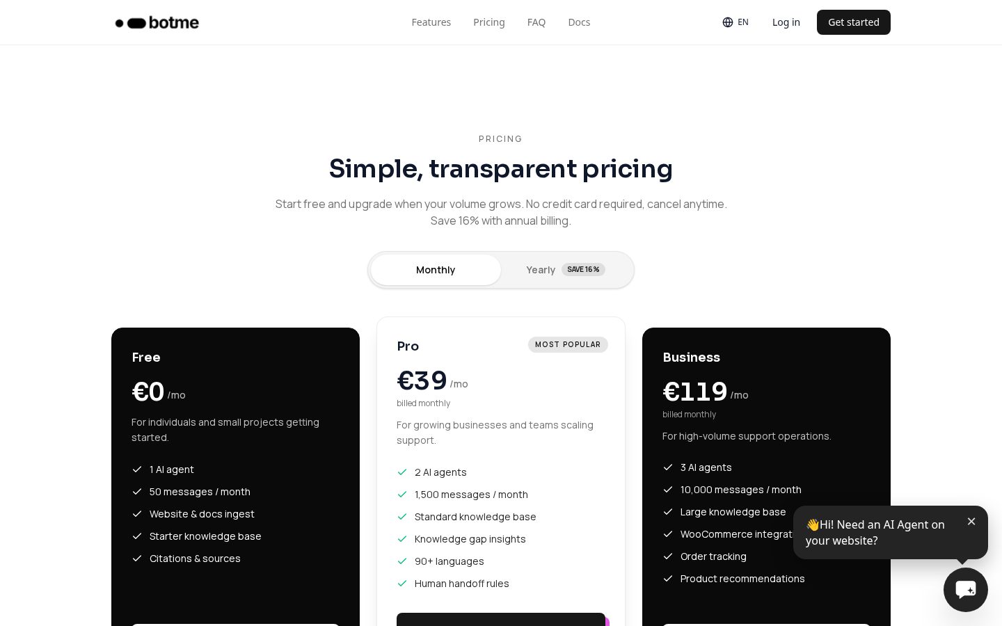 BotMe Pricing