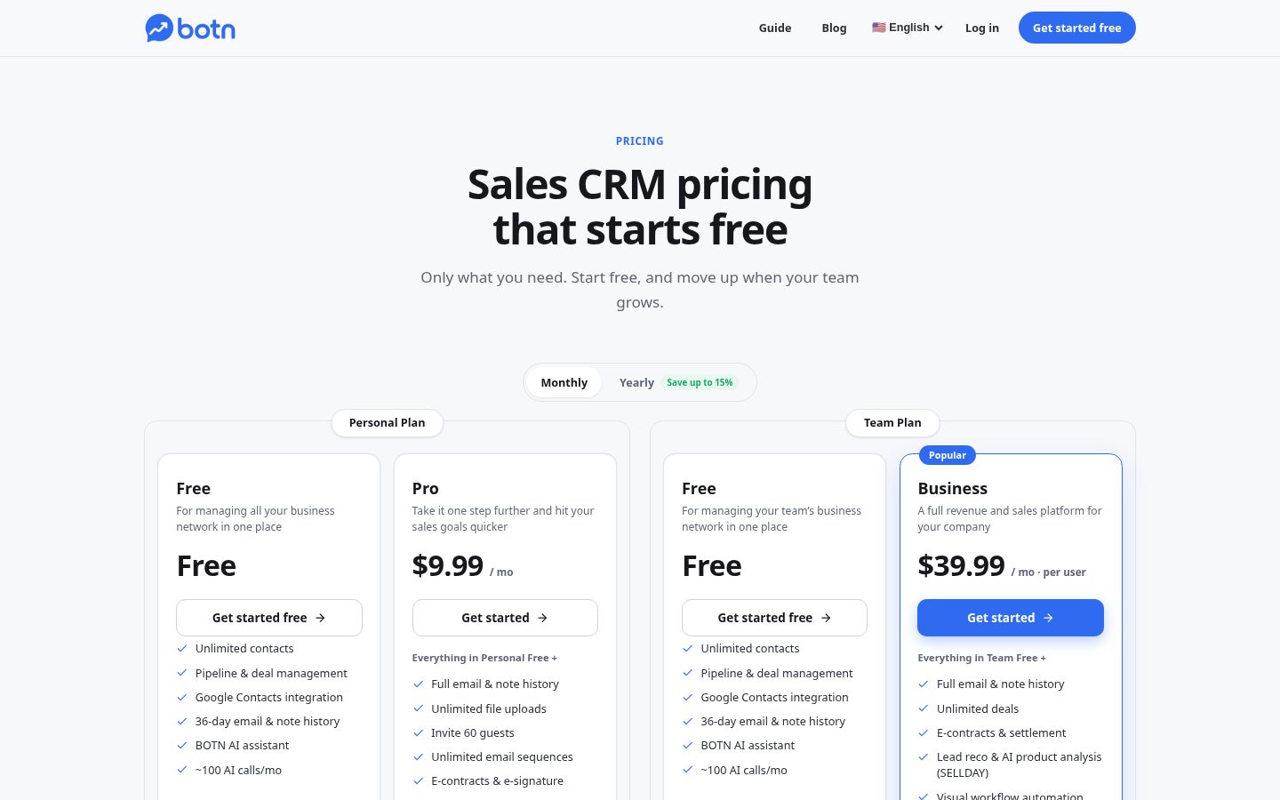BOTN Pricing
