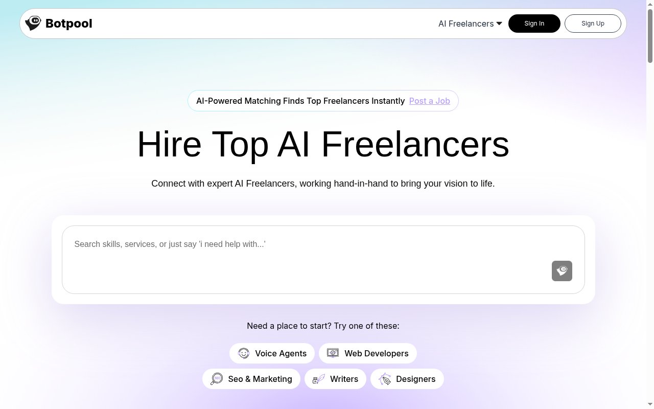 BotPool homepage