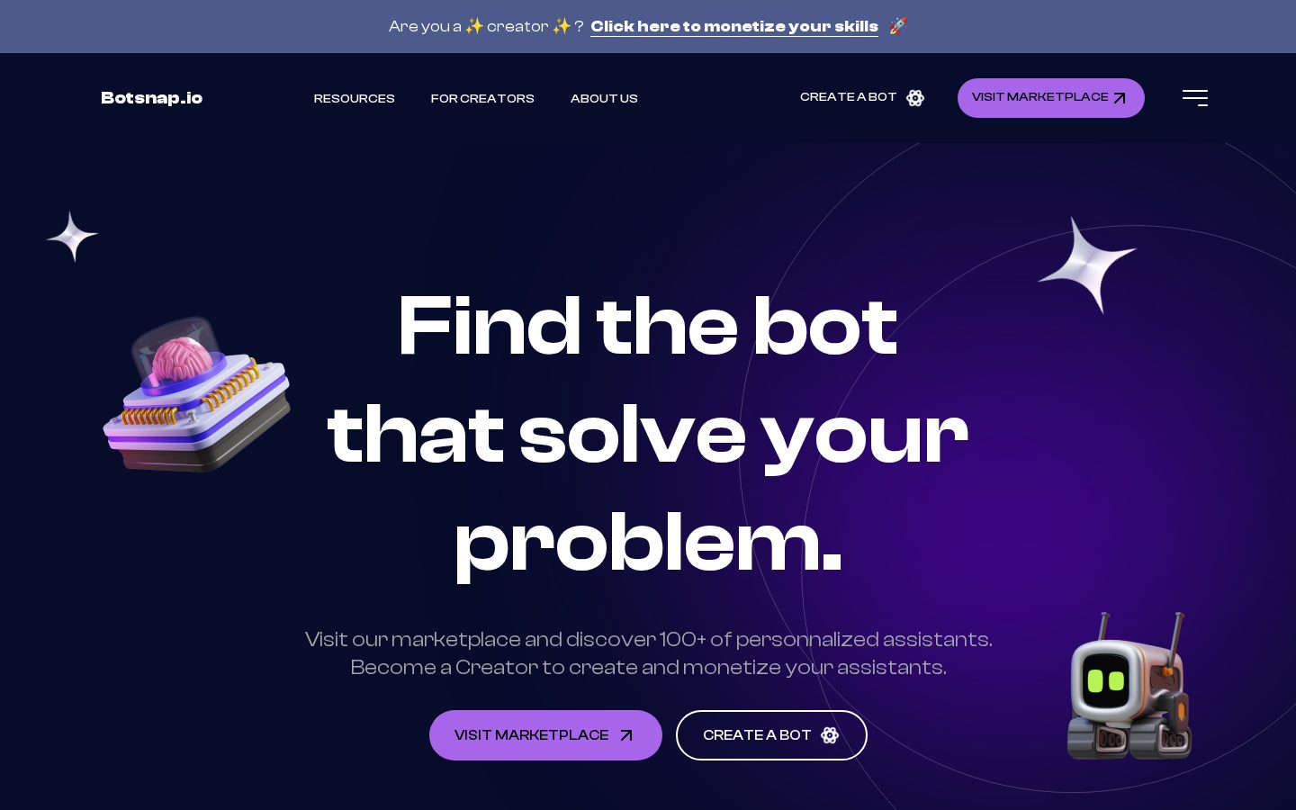 Botsnap.io Homepage