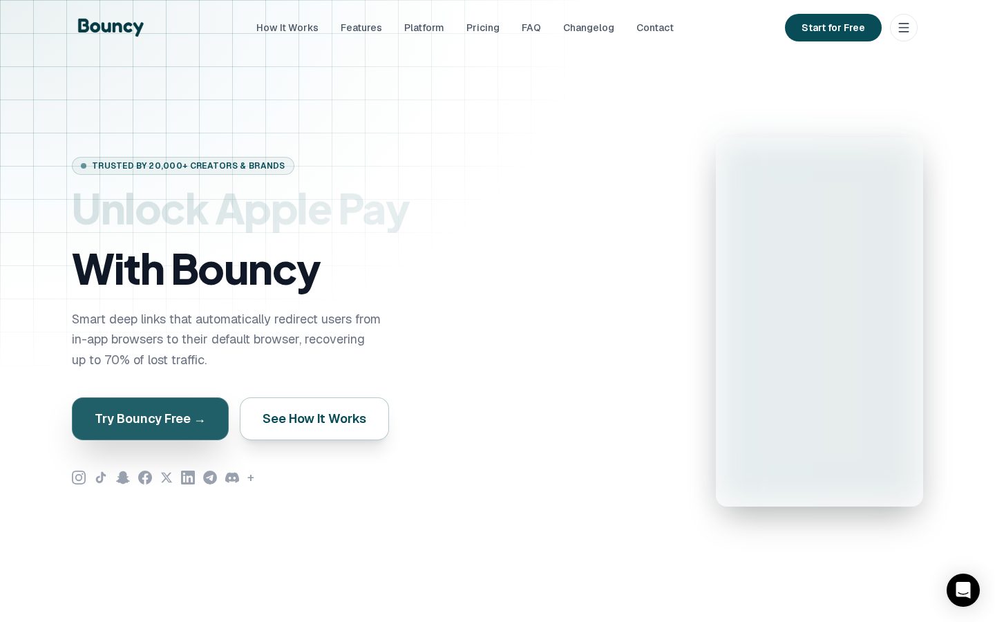 Bouncy.ai Homepage