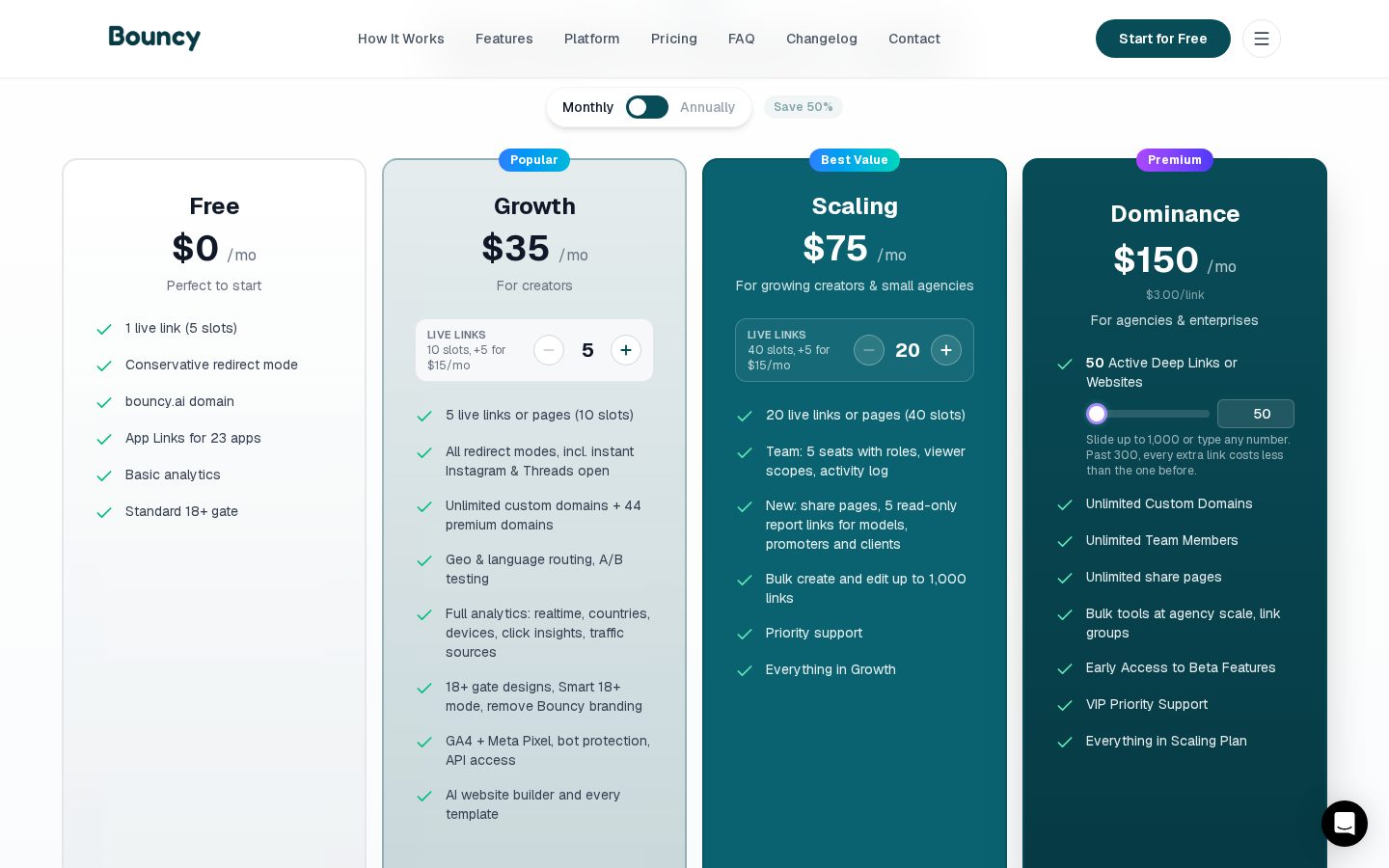 Bouncy.ai Pricing