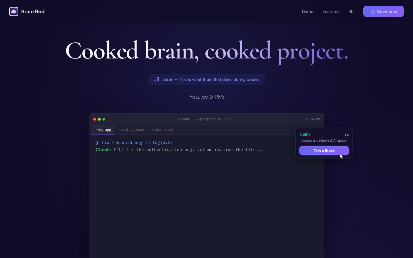 Brain Bed Homepage