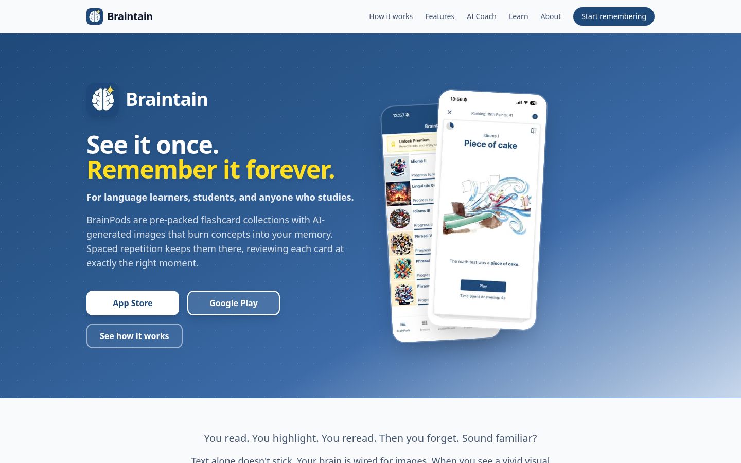 Braintain Homepage